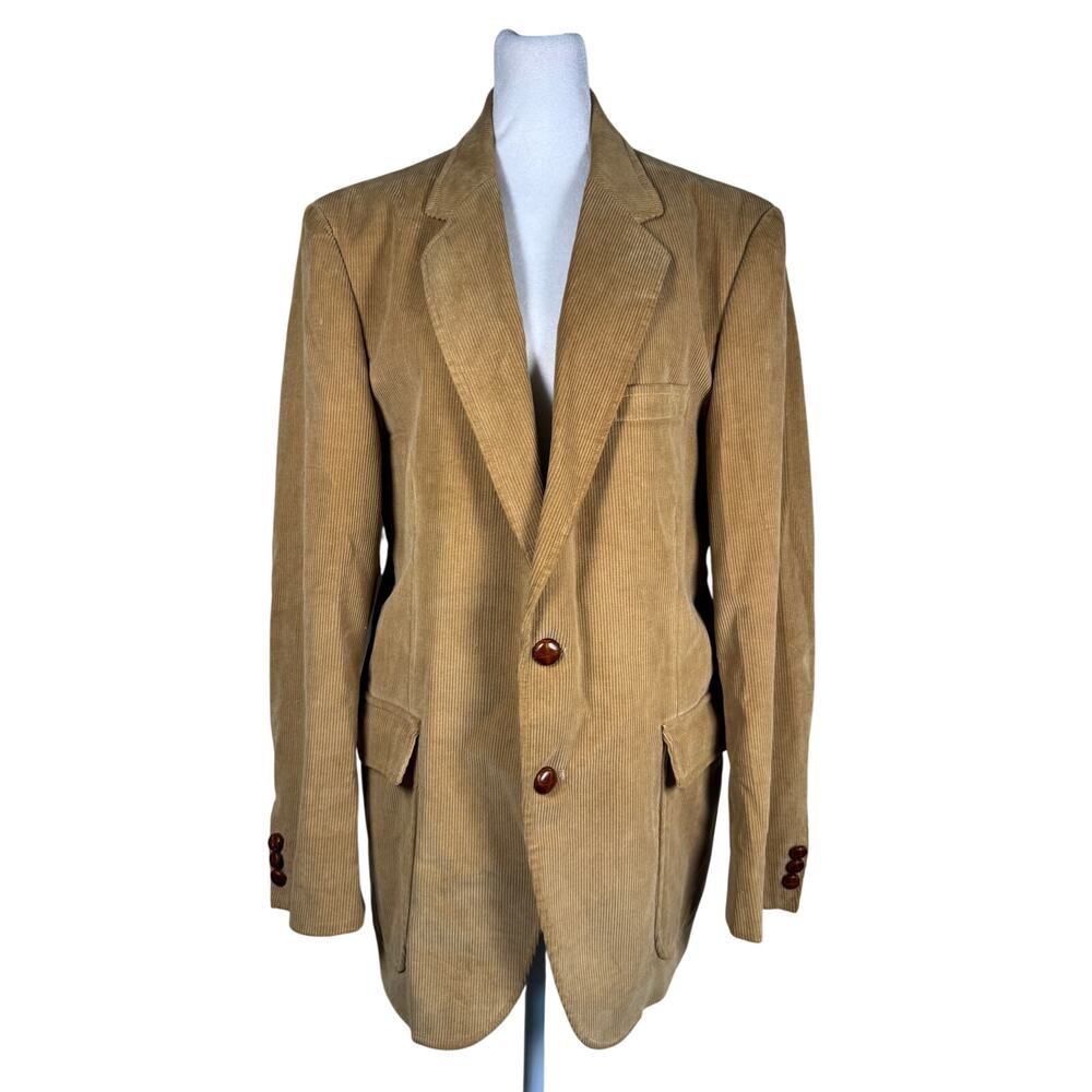 Vintage ‘80s Jordache Tan Corduroy 100% Cotton Single Breasted Blazer